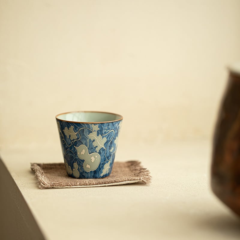 Gourd Celadon Crackle Cup