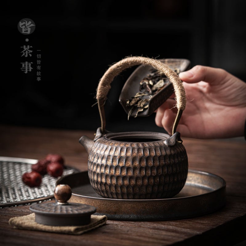 Hammered Warming Teapot Set