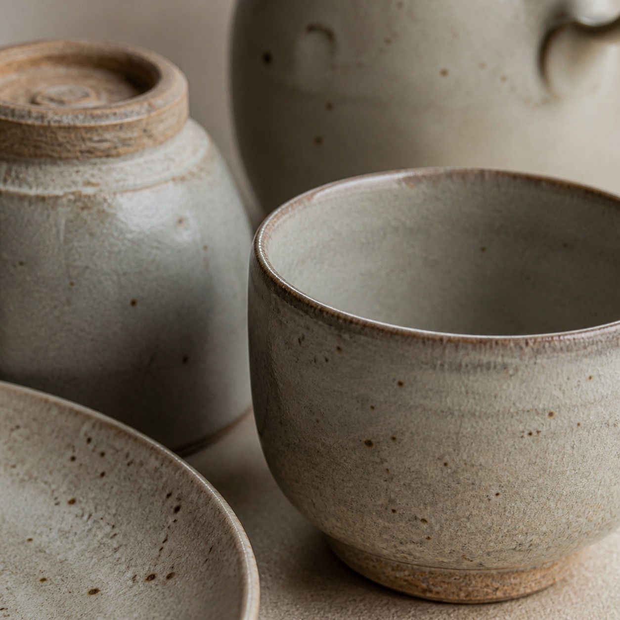 Ceramic glaze and clay surface detail